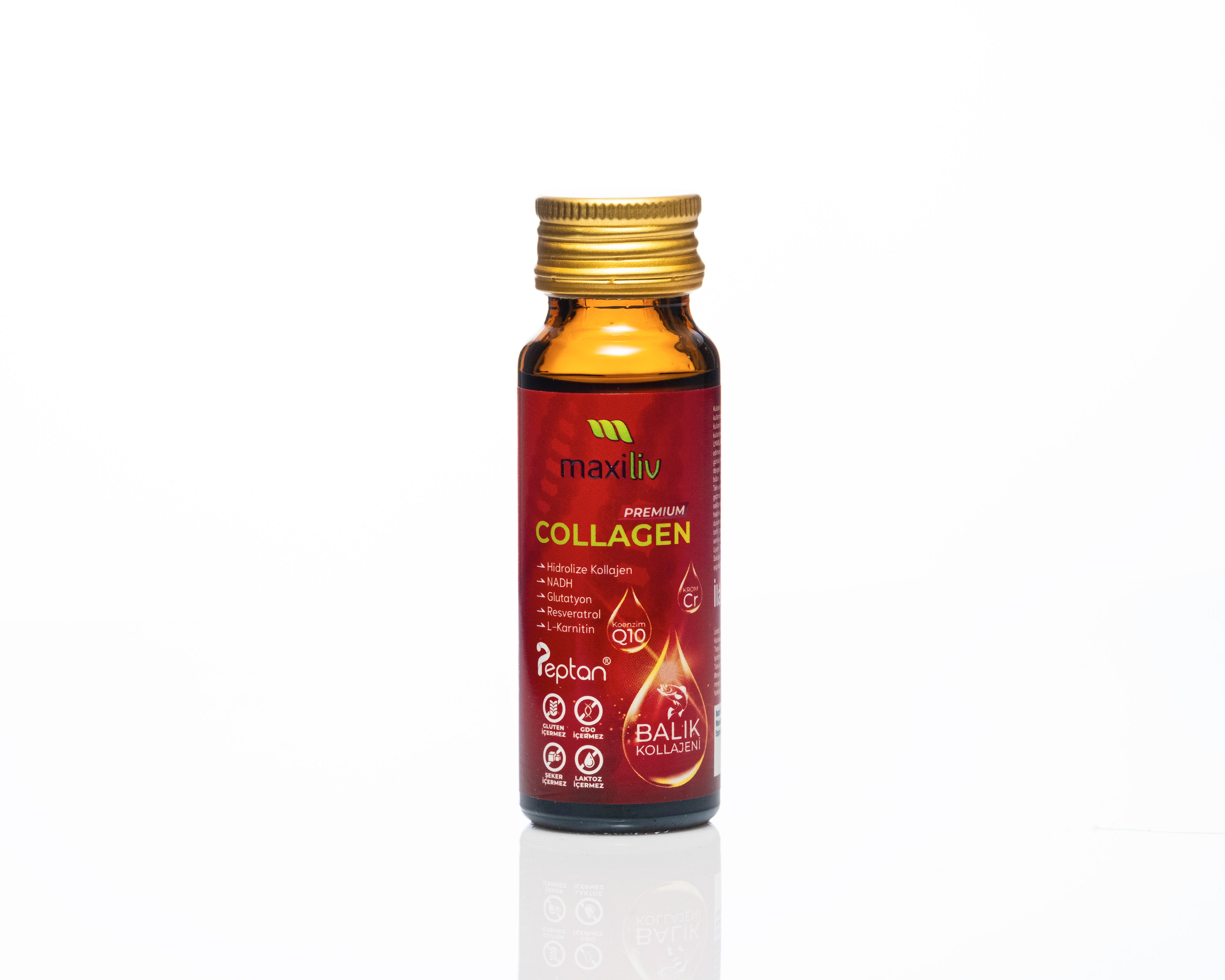 Maxiliv Premium Collagen | Hidrolize Kolajen, Glutatyon, Koenzim Q10, C Vitamini